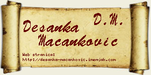 Desanka Macanković vizit kartica